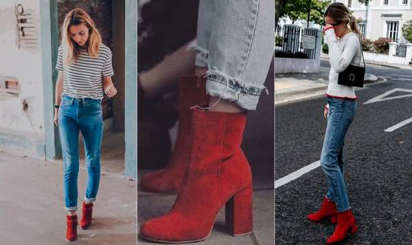 COM JEANSO jeans é uma das peças mais coringas que podemos encontrar no nosso guarda-roupa, sendo assim, é perfeito para combinar com as botas vermelhas e criar um look despojado e moderno ao mesmo tempo. Dá para usar em qualquer ocasião! Foto: Reprodução/Pinterest Foto 1 | Foto 2 | Foto 3