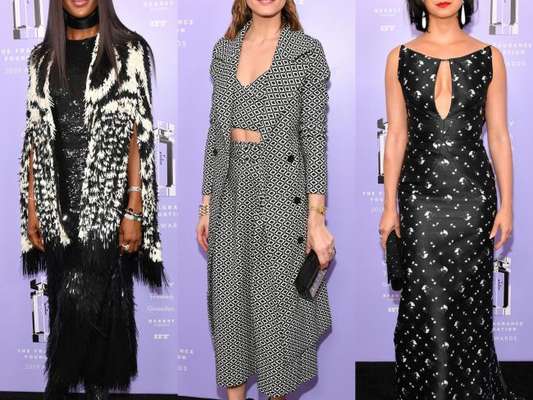 Naomi Campbell, Olivia Palermo e Morena Baccarin exibiram looks em preto e branco no 2018 Fragrance Foundation Awards. Veja todas as produções!