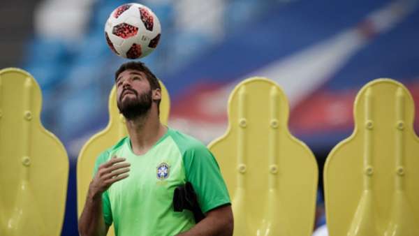   Alisson goalkeeper during the training of the Brazilian national team 