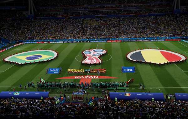 Brasil e Bélgica se enfrentam na Arena Kazan pelas quartas de final da Copa do Mundo
