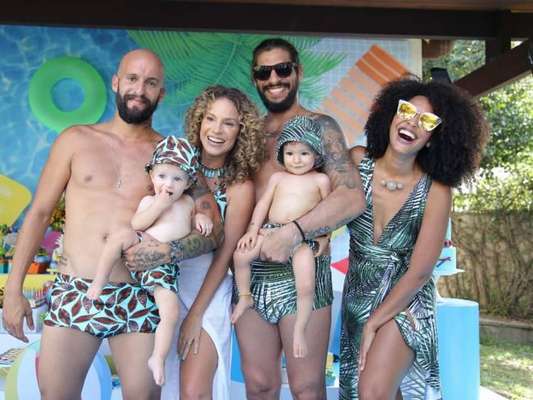 Sheron Menezzes e Maíra Charken comemoraram juntas neste sábado, 13 de outubro de 2018, os aniversários de 1 ano de seus filhos