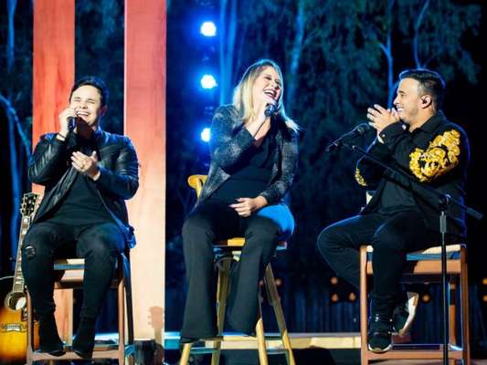 Matheus e Kauan gravaram com Marília Mendonça para o DVD 'Moda Para Tudo', em Goiás, nesta quarta-feira, 4 de dezembro de 2018
