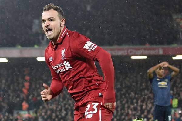 Shaqiri marcou duas vezes e deu a vitória ao Liverpool
