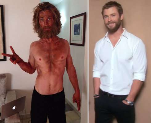 Chris Hemsworth - Após viver o forte protagonista de 'Thor', precisou perder quase 20 quilos para seu personagem em 'No Coração do Mar'