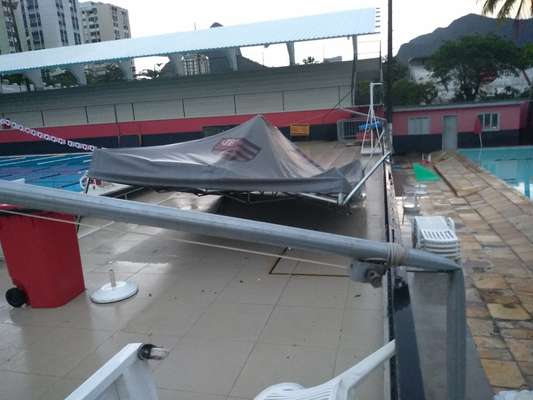 Chuva causou danos na Gávea, sede do Flamengo