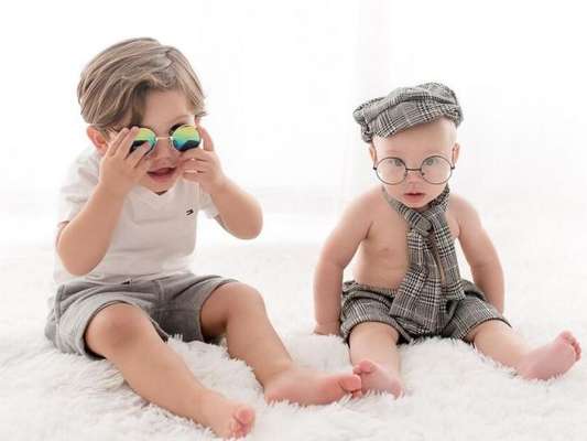Filhos de Sarah Poncio, José e João esbanjaram estilo em ensaio fotográfico