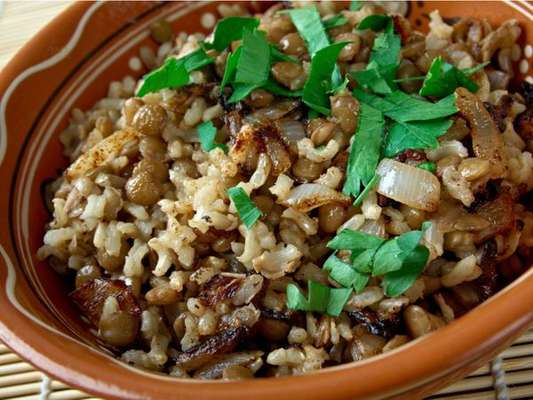 Arroz com lentilhas