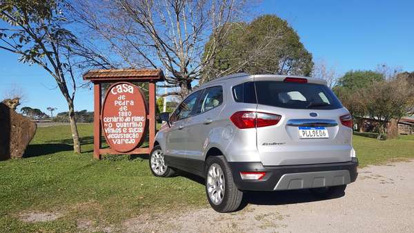 O EcoSport na Casa de Pedra, onde foi filmado "O Quatrilho".