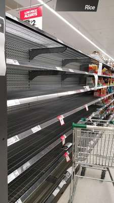 Supermercados vazios na Austrália após coronavírus