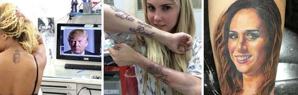 Tatuagens e artistas - Seja fazendo uma tatuagem ou sendo homenageados por uma, diversos artistas costumam ter alguma relação com as gravuras eternizadas na pele; separamos algumas feitas pelas próprias personalidades ou seus fãs que não saíram exatamente como esperado para você conferir a seguir!