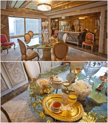 A sala onde era servido o café da manhã e o almoço para Trump e a família