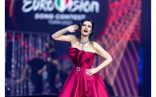 Laura Pausini durante a segunda semifinal do Eurovision