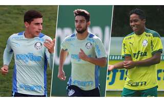 Merentiel, López e Endrick estarão aptos a jogar a partir deste mês (Foto: Montagem Lance!/Palmeiras)