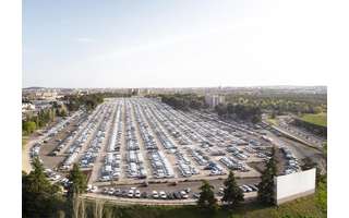 Vista aérea del patio del autocine