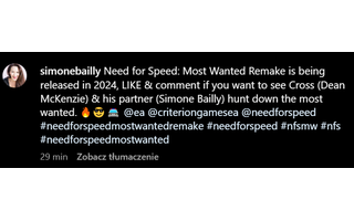 Need For Speed: Most Wanted tem remake em desenvolvimento, segundo atriz 