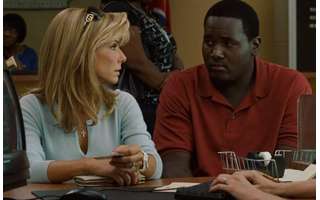 Sandra Bullock and Quentin Aaron in a scene from 'The Blind Side'