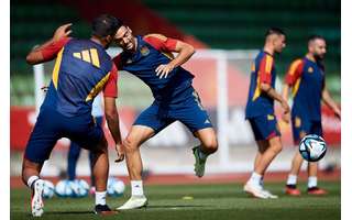 Jugadores españoles durante el entrenamiento del equipo –