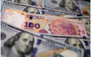 Nota de 100 pesos argentinos sobre notas de 100 dólares
17/10/2022
REUTERS/Agustin Marcarian