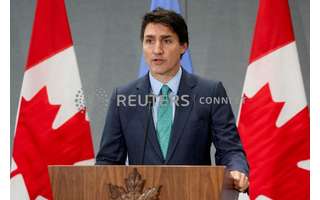 Canadian Prime Minister Justin Trudeau speaks during a press conference 09/21/2023 REUTERS/Mike Segar