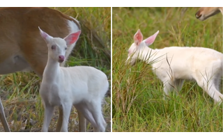 Natureza - Fotógrafa flagra raro filhote albino de macaco na