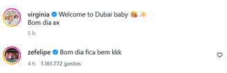 Zé Felipe ironiza Vini Jr. em comentário