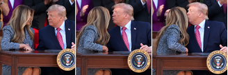 Sequência mostra Donald Trump cumprimentando a esposa e ela, aparentemente, 'se esquivando' do cumprimento