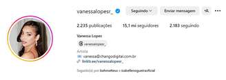 Vanessa Lopes tem 15 milhões —