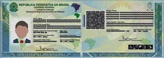 Modelo da nova carteira nacional de identidade Crédito: Itep/Divulgação