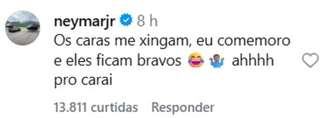 Neymar comenta em vídeo sobre discussão em Belém.