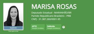 Novata na política, Marisa Rosas recebeu um total de R$ 585 mil do partido e só obteve 161 votos