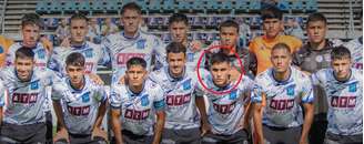 Equipe do Atlético San Telmo da Argentina na presença de Camilo Nuin