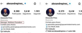 Alexandre Pires apaga nome de Matheus Possebon