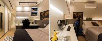 Trilhos, spots direcionáveis, perfis e fitas de LED são soluções práticas para compor a iluminação de um quarto gamer. Para completar, uma cadeira ergonômica e confortável contribui para o bem-estar | Projeto da arquiteta Luciana Ballio e foto de Emerson Rodrigues