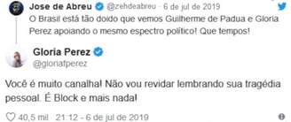 Gloria Perez e Zé de Abreu discutem no Twitter.