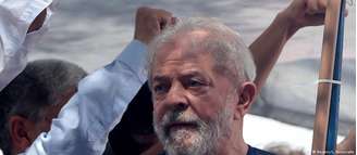 O ex-presidente Lula, em comício antes de ser preso em São Bernardo