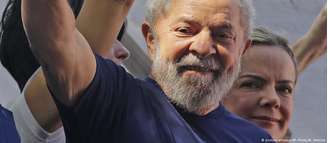 O ex-presidente Lula, em comício antes de ser preso em São Bernardo, em 7 de abril