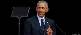 O discurso de Obama foi recebido com aplausos pelas cerca de 14 mil pessoas reunidas em estádio em Joanesburgo