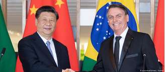 Xi Jinping e Jair Bolsonaro durante visita do presidente brasileiro a Pequim, em novembro de 2019