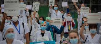 Protesto de profissionais de saúde em Madri