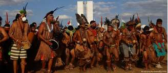 Protesto de indígenas contra o governo Bolsonaro
