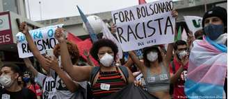 Protesto no Dia da Consciência Negra no Rio de Janeiro, em 2021