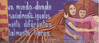 Mural de centro de refúgio de mulheres vítimas de violência no México