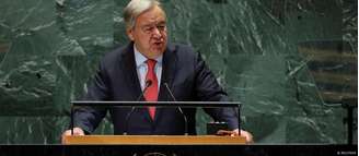 Antonio Guterres na Assembleia Geral da ONU, em setembro