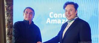 Jair Bolsonaro e Eloin Musk durante encontro em 2022