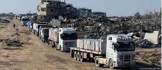 Entrada de ajuda humanitária em Gaza está suspensa em meio a impasse sobre o acordo de cessar-fogo