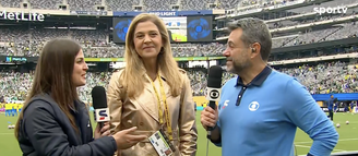 Leila Pereira ficou emocionada durante entrevista