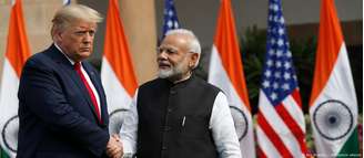 Trump com o premiê indiano, Narendra Modi [foto de 2020]