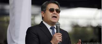 Juan Orlando Hernández em imagem de arquivo de 2021, quando ainda era presidente de Honduras
