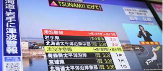 Agência meteorológica do Japão emitiu alerta de tsunami com ondas de até 3 metros