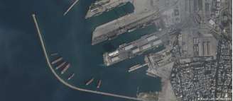 Imagem de satélite que mostra a base naval de Tartus
